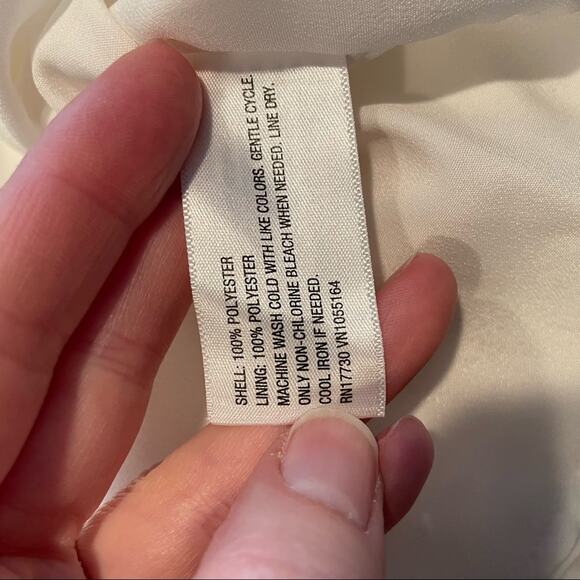 Tevolio Cream Satin One Shoulder Maxi Formal Dress S - Picture 12 of 14